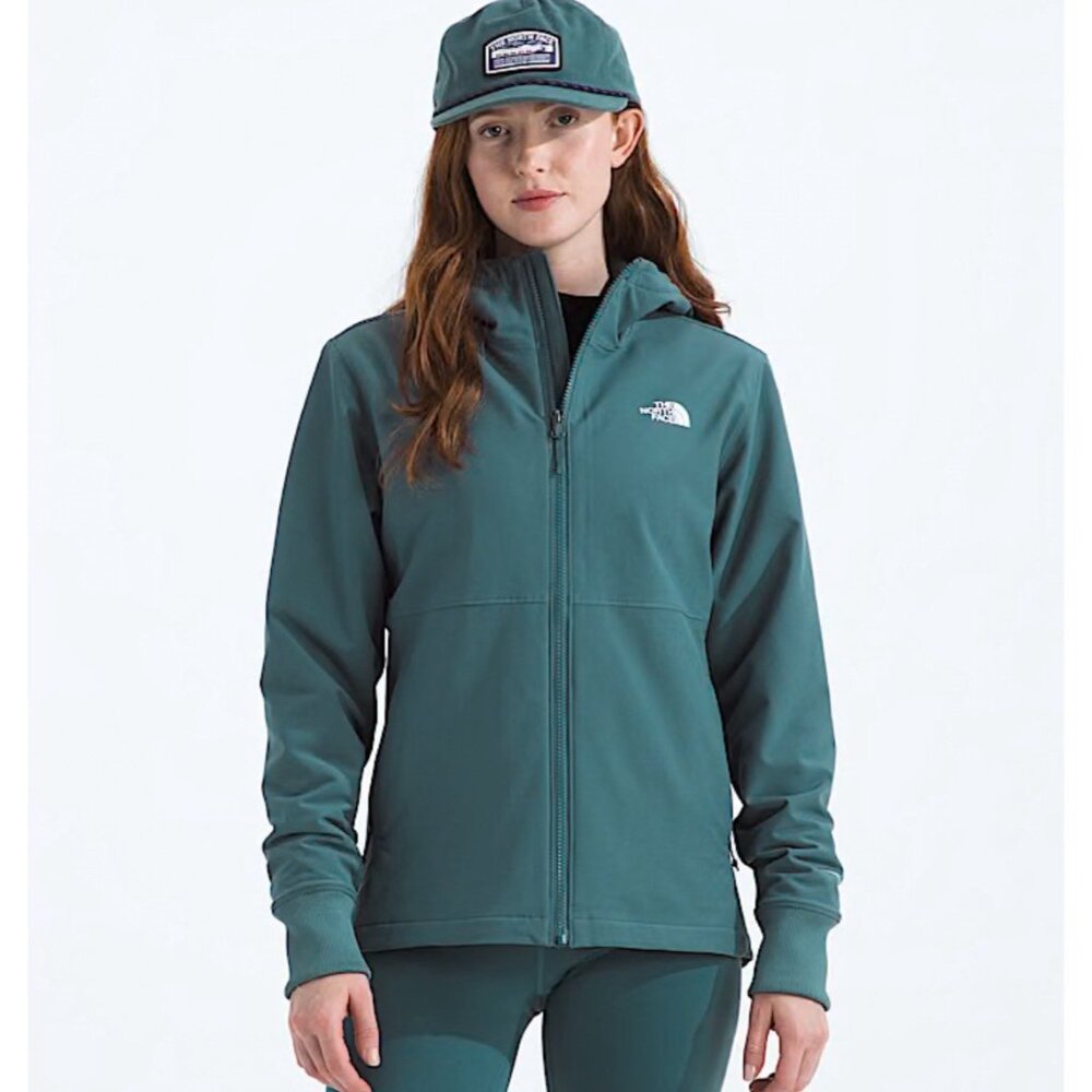 Womens The North Face Shelbe Raschel Hooded Fleece Jacket Green Medium NEW